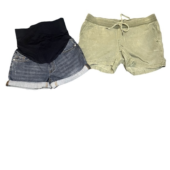 Women's Denim Maternity and Olive Shorts - Picture 1 of 11
